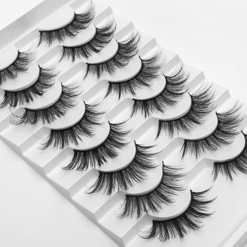 DYSILK Eyelashes Natural Look - 8 Pairs 5D Lashes 17mm - Mink Eyelashes Fluffy Lashes Pack Cat Eye Soft Reusable - Image 5